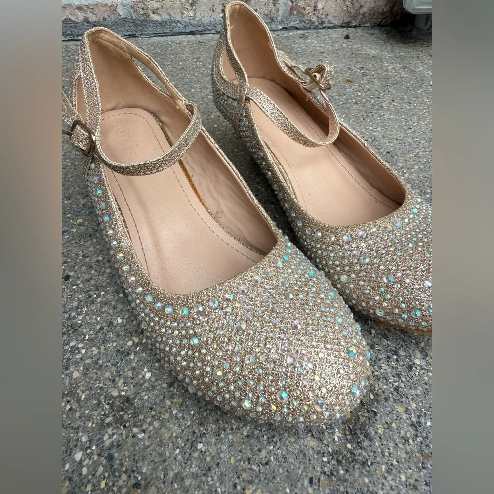 Link girls sequin rhinestone pageant formal dance heels 4